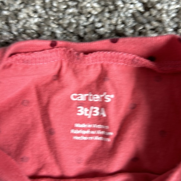 Carter’s long sleeve Toddler girl tunic size 3T pink with burgundy polka dots - Picture 2 of 4